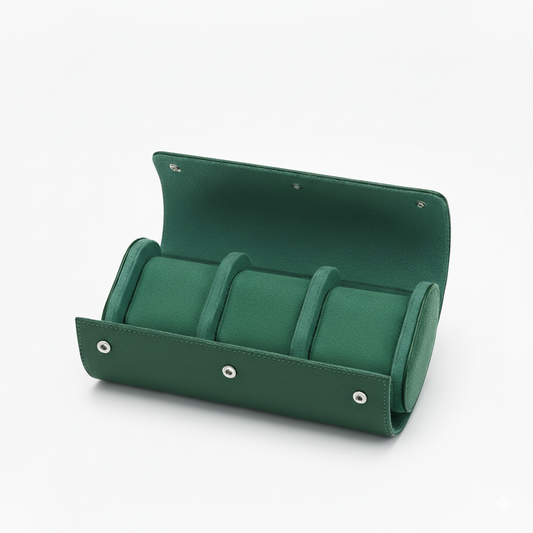 Green Leather Premium Case 3 Slots - Pablo Raez
